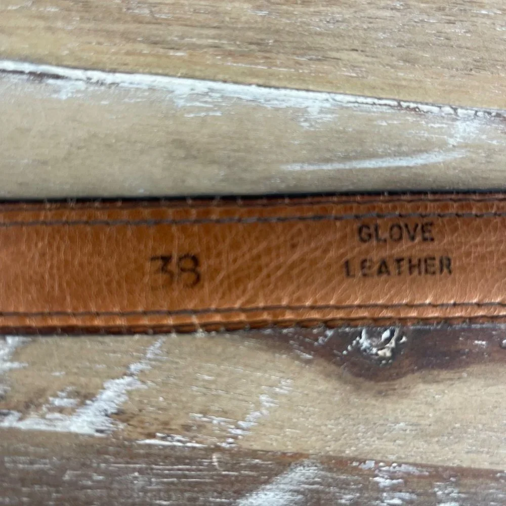 Oleg Cassini Vintage Glove Leather Black Belt Size 38